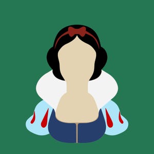 Cara del personaje de la princesa Blancanieves