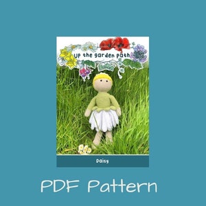Downloadable Amigurumi crochet pattern for Daisy doll