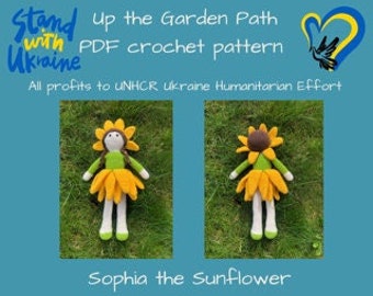 Padrão de crochê Amigurumi para download para Sophia, o Girassol