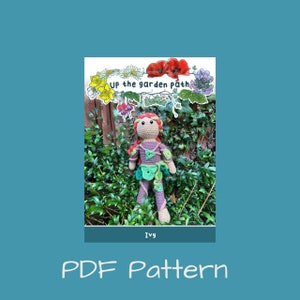 Downloadable amigurumi crochet pattern for Ivy doll