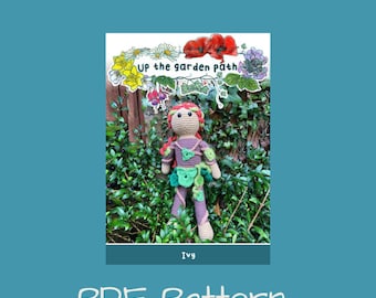 Patrón de crochet amigurumi descargable para muñeca Ivy