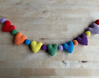 Patrón Amigurumi Guirnalda De Corazón A Crochet