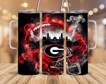 Georgia Bulldogs Tumbler with Handle: Insulated 20oz Travel Mug