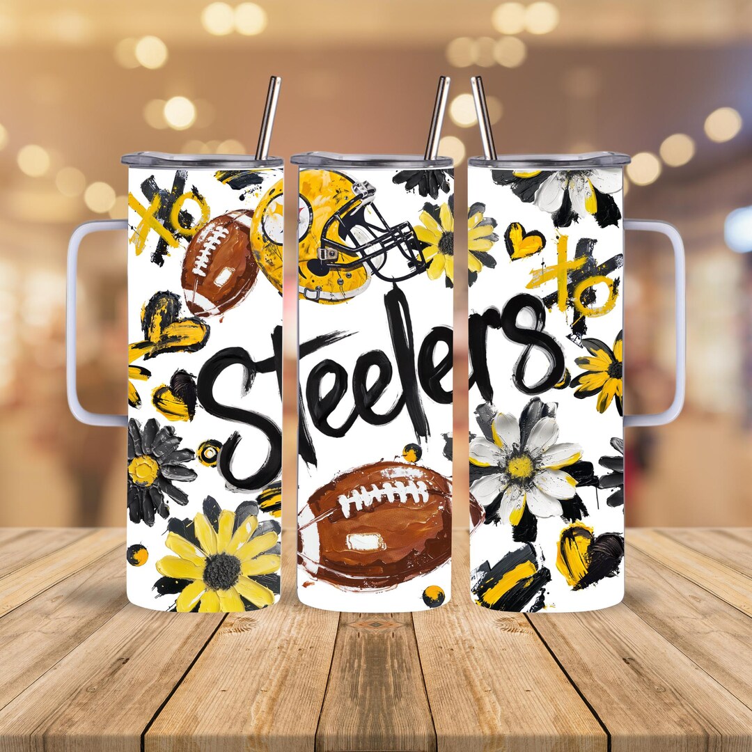 Pittsburgh Steelers Tumbler With Handle: 20oz Insulated Travel Mug - Etsy