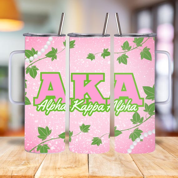 AKA Sorority Tumbler With Handle: Alpha Kappa Alpha 20oz Insulated Travel  Mug - Etsy