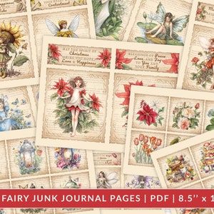 Fairy Junk Journal Kit: Vintage Fantasy Scrapbook Paper (Digital File)