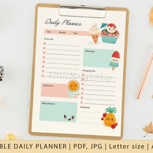 Printable Daily Planner Kawaii Cute Planner Printable to Do List Daily ...