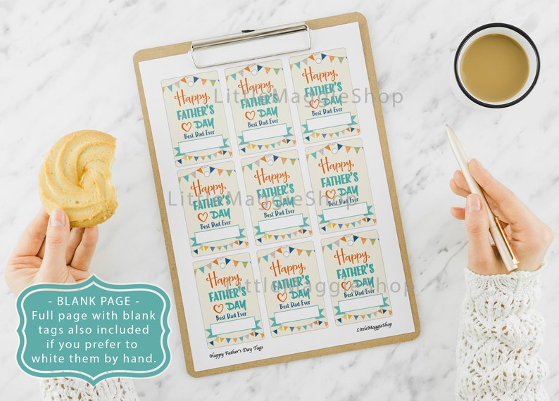 HAPPY FATHER'S DAY Printable Gift Tags, Best Dad Ever Editable ...