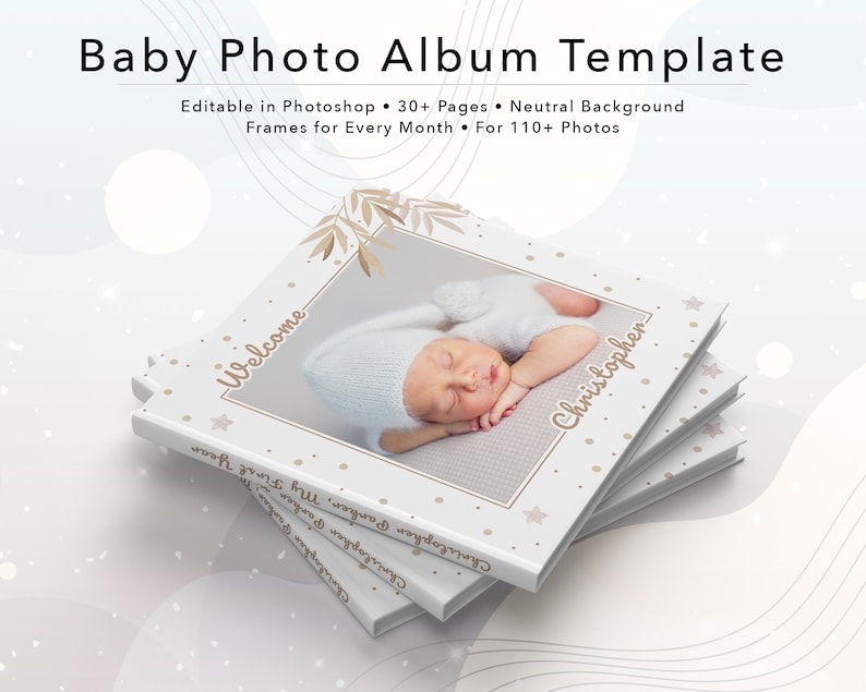 Baby Photo Album Template Baby Boy Baby Girl First Year Photo Album 1212 Instant