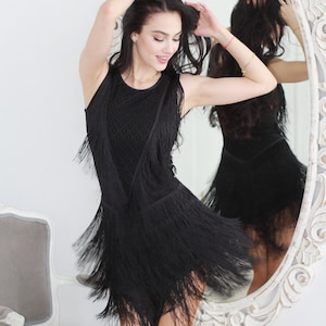 Dellagio Latin Rhythm Dance Dress with tassels by DanceLuxe