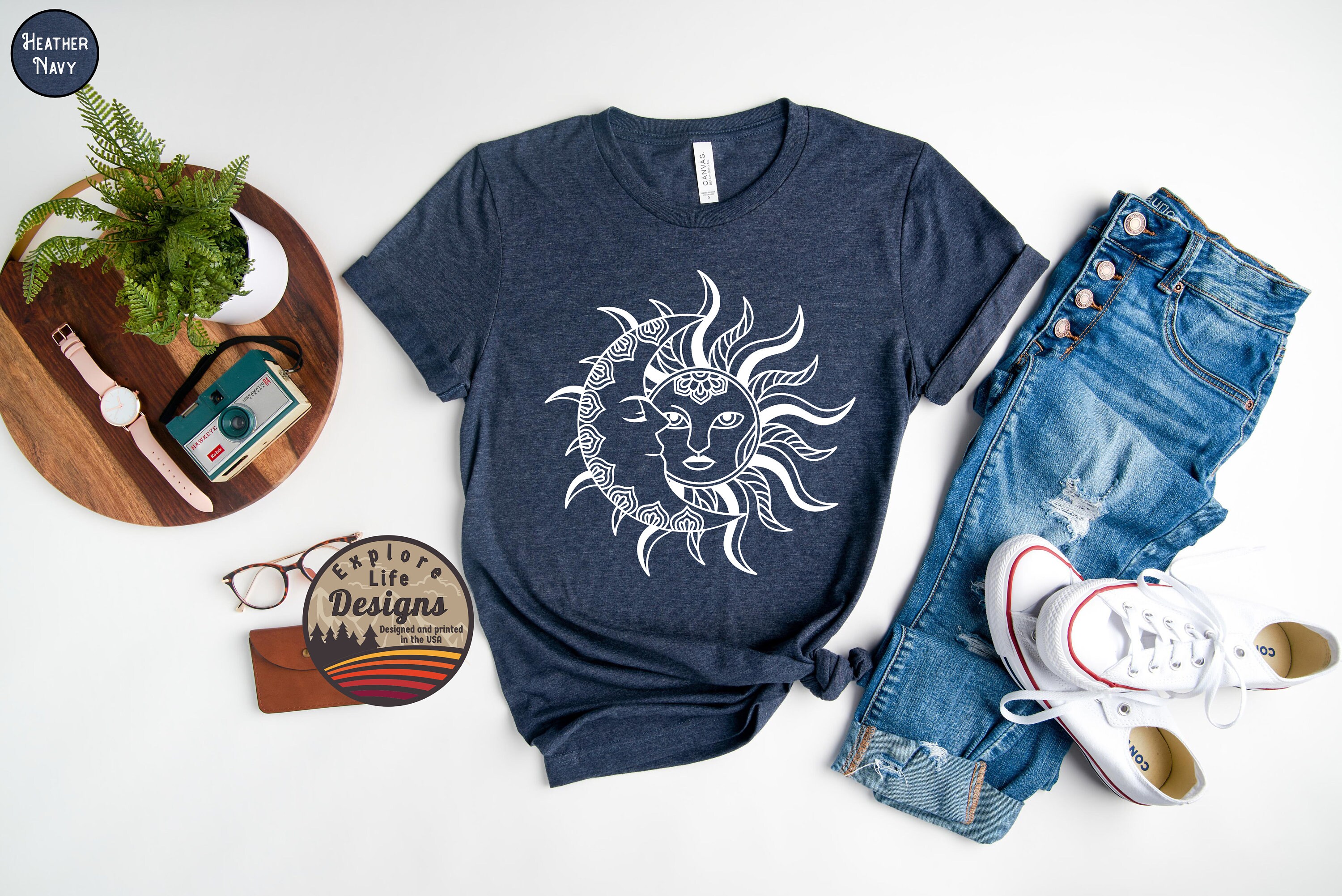 Sun and Moon Shirt Sun Moon Stars Tee Celestial Shirt Boho Etsy