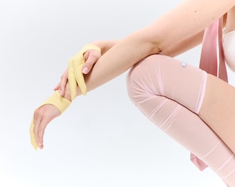 Sheer Pink Mesh Thigh High Stockings Footless Ruched Minimalist Lingerie Fashion Hosiery Women
