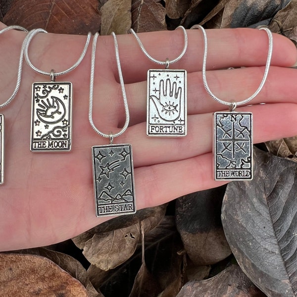 Tarot Card Necklace on Sterling Silver Chain