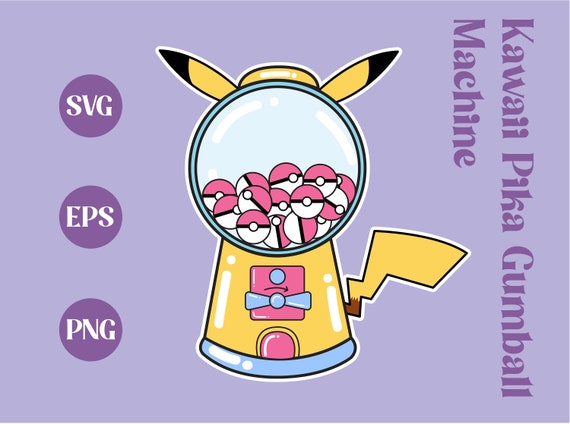 Gumball machine, cute clip art, kawaii SVG, digital illustration, commercial use, printable download, cute PNG, sticker design, yellow