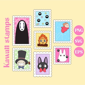 Sellos kawaii, bola de hollín, clip art, lindo, descarga digital, imprimible, pegatina, kawaii SVG, lindo PNG, uso comercial, diario, anime, pines