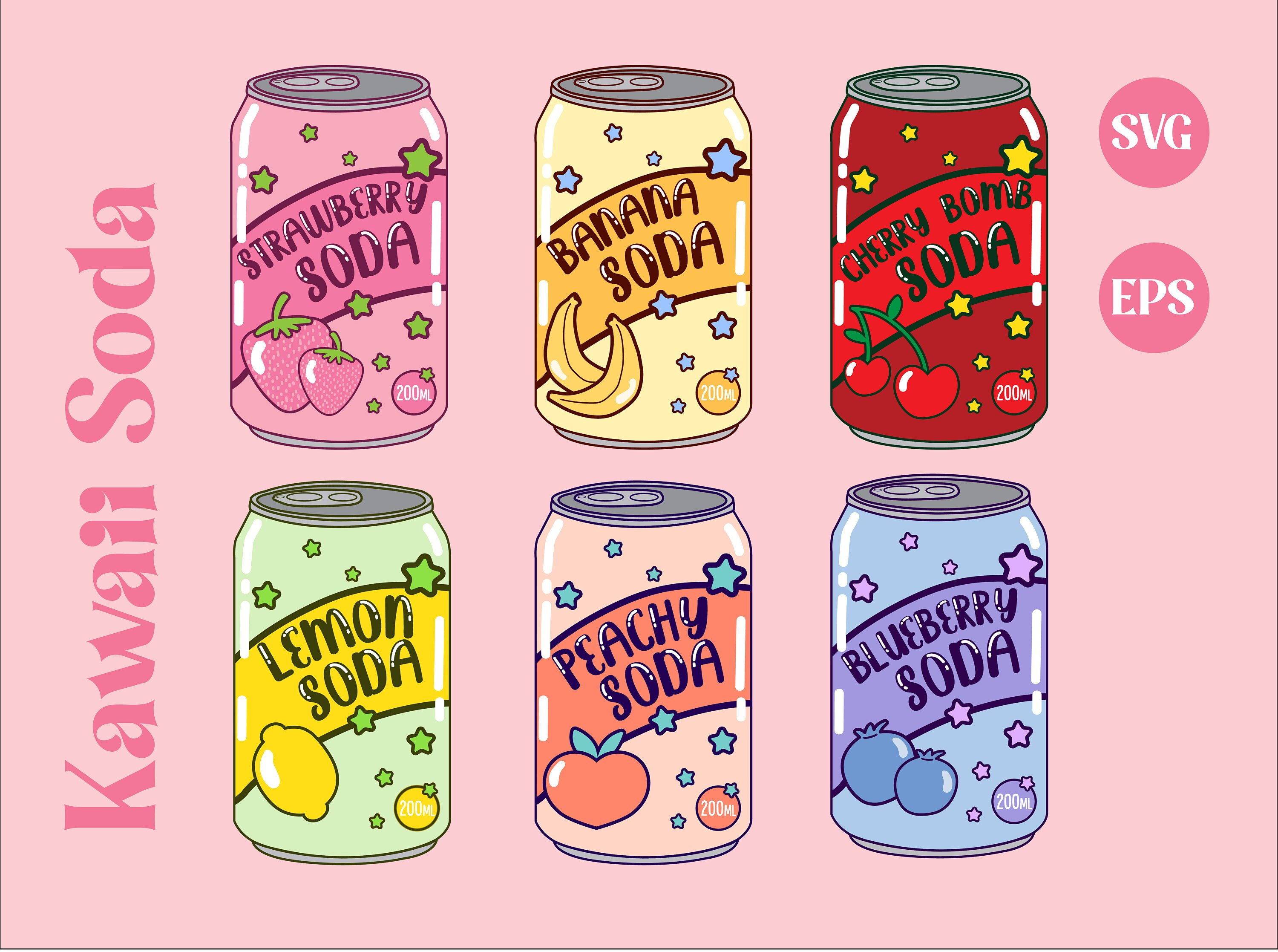 50Pcs Summer Flavored Drink Stickers PVC Kawaii Cartoon Beverage