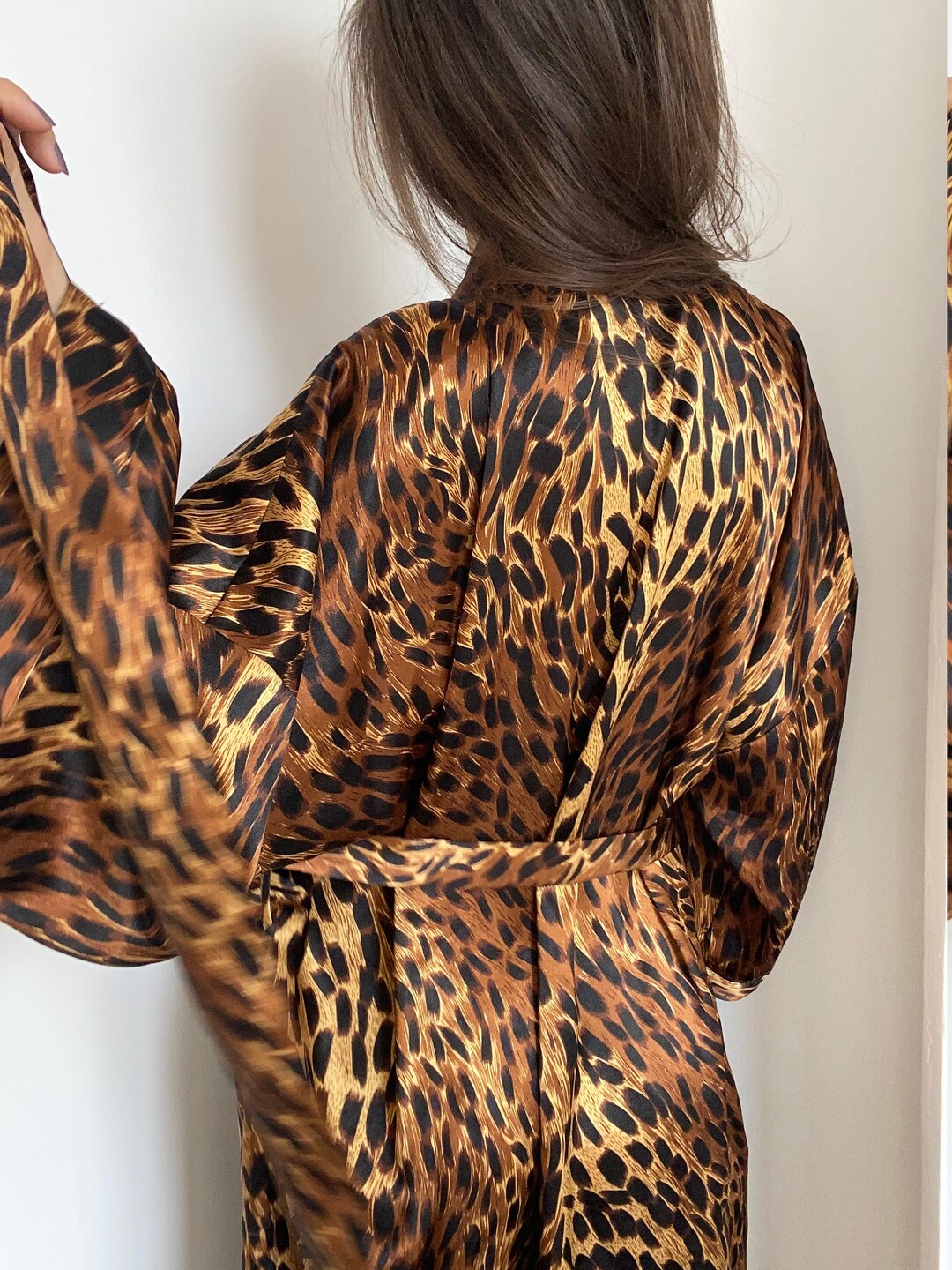 Solange Satin Cheetah Robe - Etsy