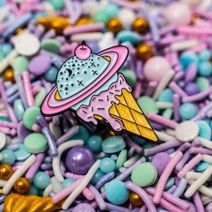 Pastell Planet Eis Emaille Pin - Kawaii Weltraum Weltraum Brosche, Sommer Geschenk, Y2K Ästhetik