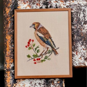 Vintage Framed Hand Embroidered Bird, Vintage Art From Sweden, Bird Art Work, Farmhouse Wall Decor image 8