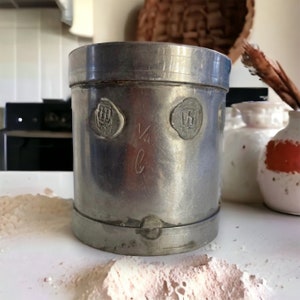 Antique Metal Measuring Cup, Authentic European Farmhouse Decor, Rustic Farmhouse Kitchen Measuring Cup