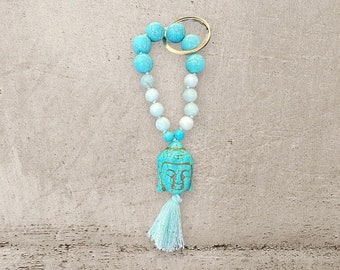 Keychain - Mini Mala Buddha turquoise