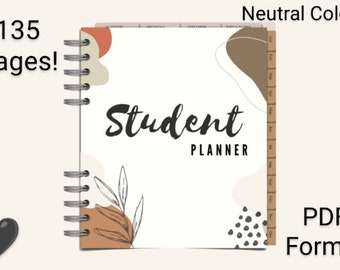 135 Page student planner, Academic planner for students, Undated digital student planner, Goodnotes planner, College, School, Ipad planner,