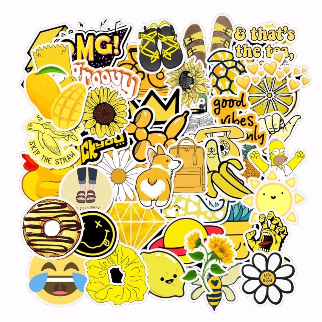 YELLOW VSCO STICKERS Set of 5 Stickers Random Selection Etsy