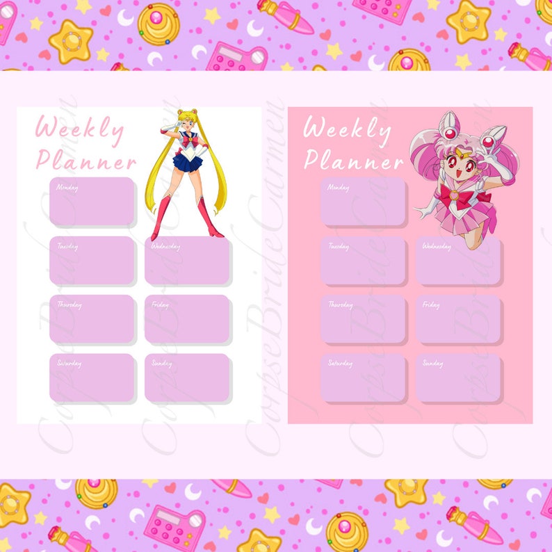 Sailor Moon Planner Anime Planner Anime Planner Printable - Etsy