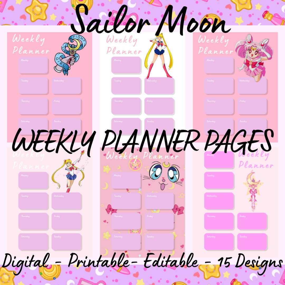 Sailor Moon Planner Anime Planner Anime Planner Printable Etsy