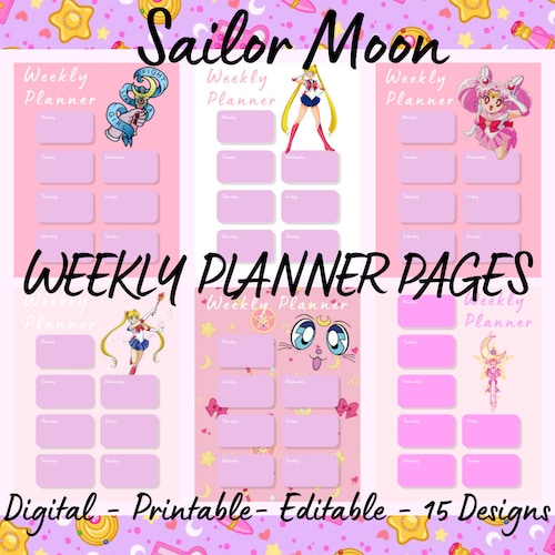 Sailor Moon Planner Printable Planner Digital Download Etsy Sailor Moon Planner Printable Planner Digital Download Etsy