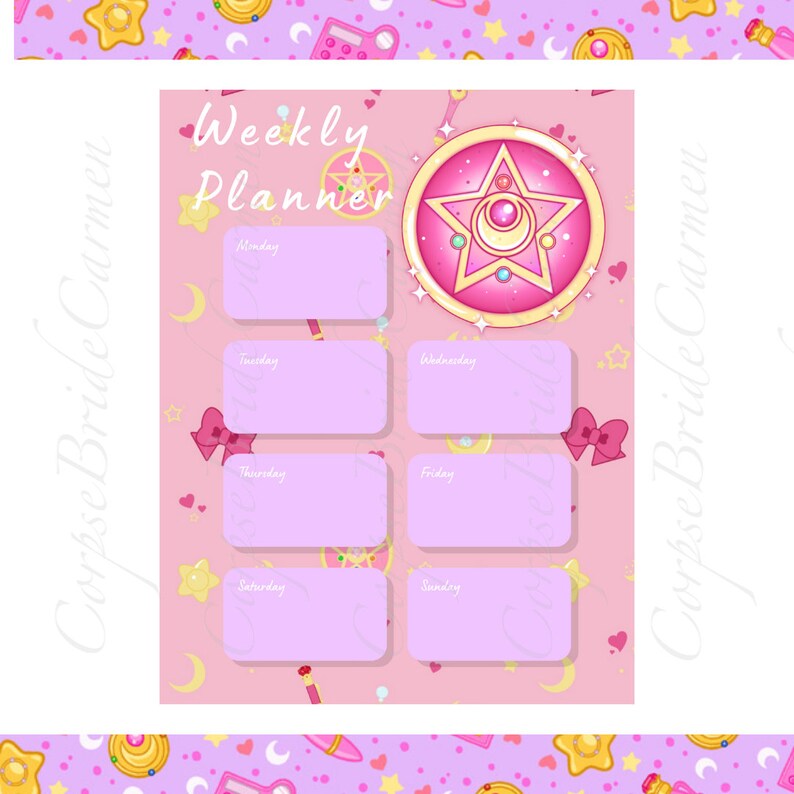 Sailor Moon Planner Anime Planner Anime Planner Printable - Etsy