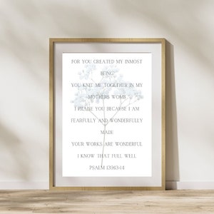 Psalm 139:13-14 Wall Art