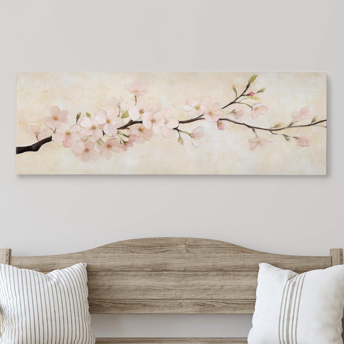 Cherry Blossom Canvas Wall Art Print, Pink Floral Fine Art Print ...