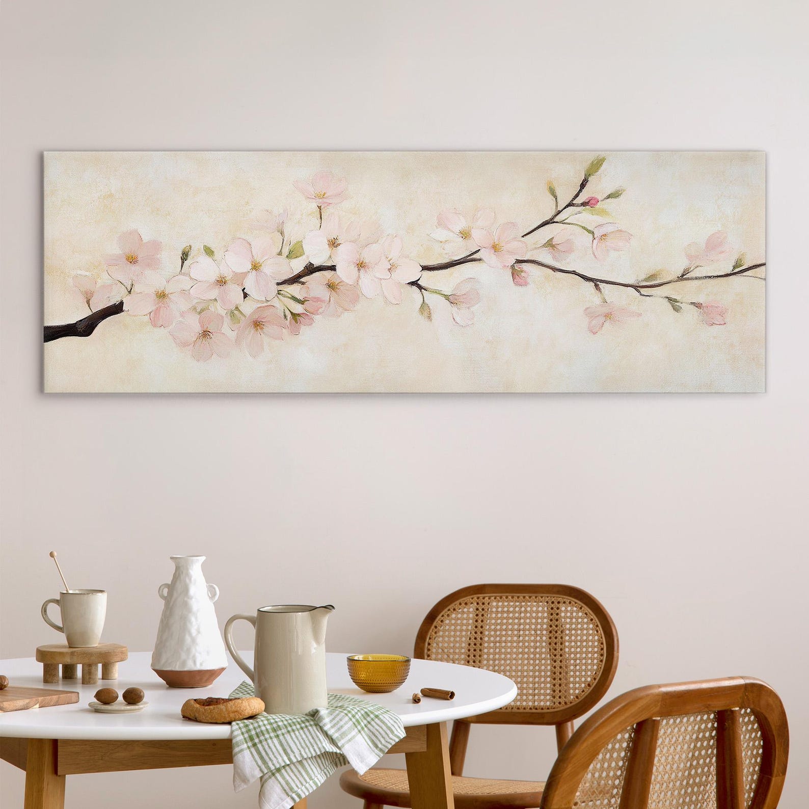 Cherry Blossom Canvas Wall Art Print, Pink Floral Fine Art Print ...