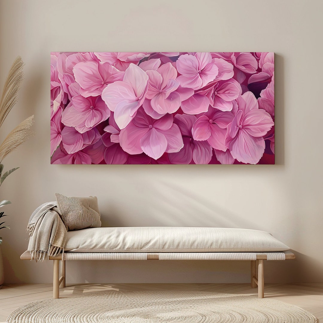 Pink Hydrangeas Canvas Print - Floral Wall Art - Hydrangea Flower ...