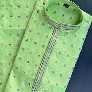 Premium Green Cotton Mens Kurta Pajama Set | Indian, Pakistani Wedding Party wear Mens Kurta Fast delivery to USA, Australia