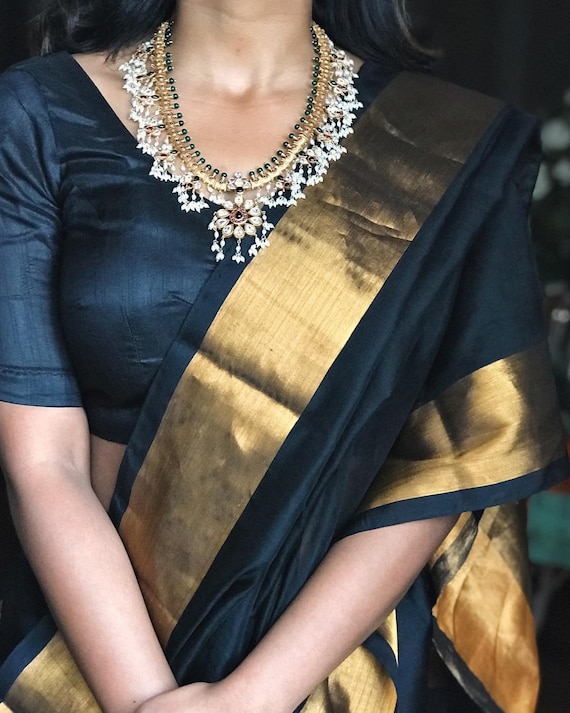 Traditional gold kanjeevaram saree with gold jewellery for a south indian  wedding | WedMeGood|#wedm… | South indian bride saree, Saree wedding, Indian  bridal sarees