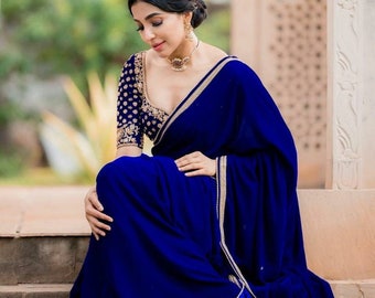 velvet saree jacket