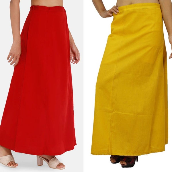 Jupon sari en coton | Jupon | Jupon 100 % coton | Jupon, tenues décontractées pour femmes | Jupon rouge | Jupon noir | Jupon Etats-Unis