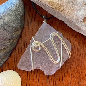 Wire Wrapped Sea Glass / Genuine Sea Glass Pendant / Beach glass necklace