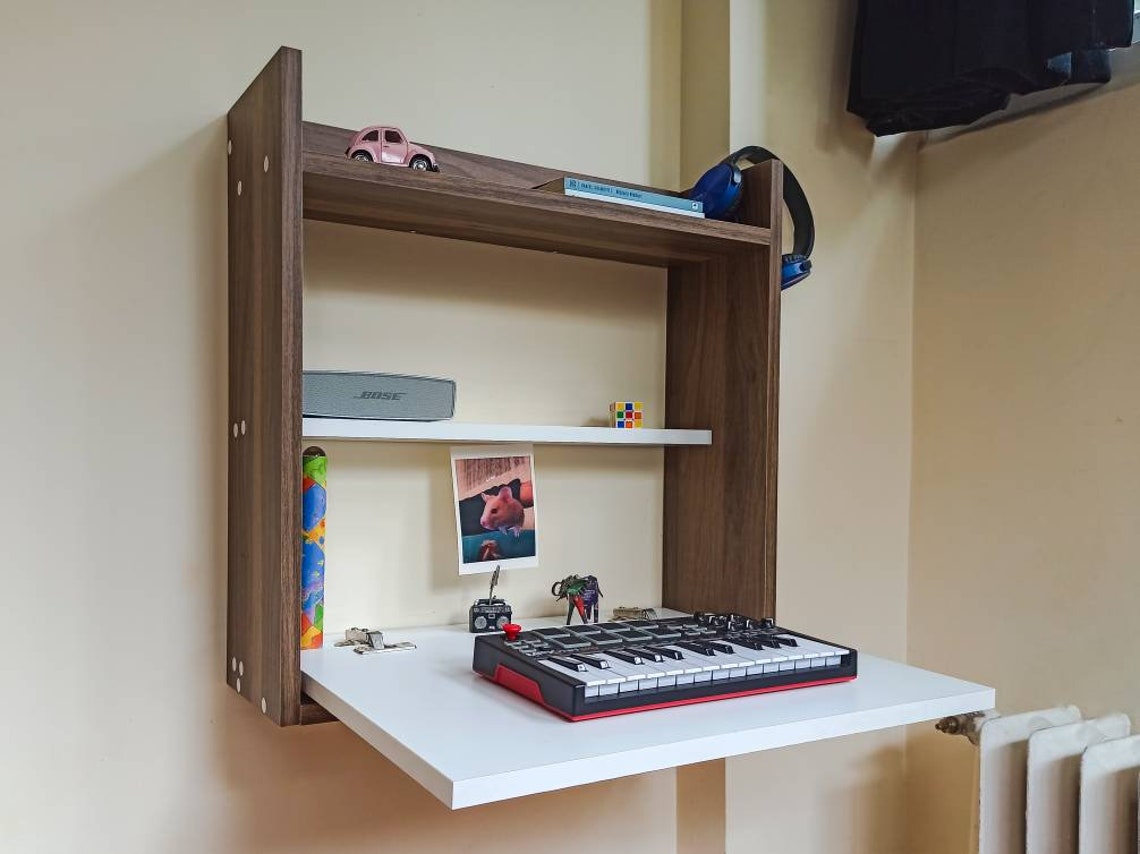 Wandmontierter Schreibtisch mit Lagerung Falten Hängen | Etsy