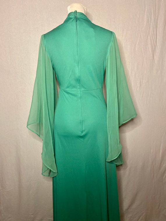 Vintage 1970s Emerald Green Dress - image 5