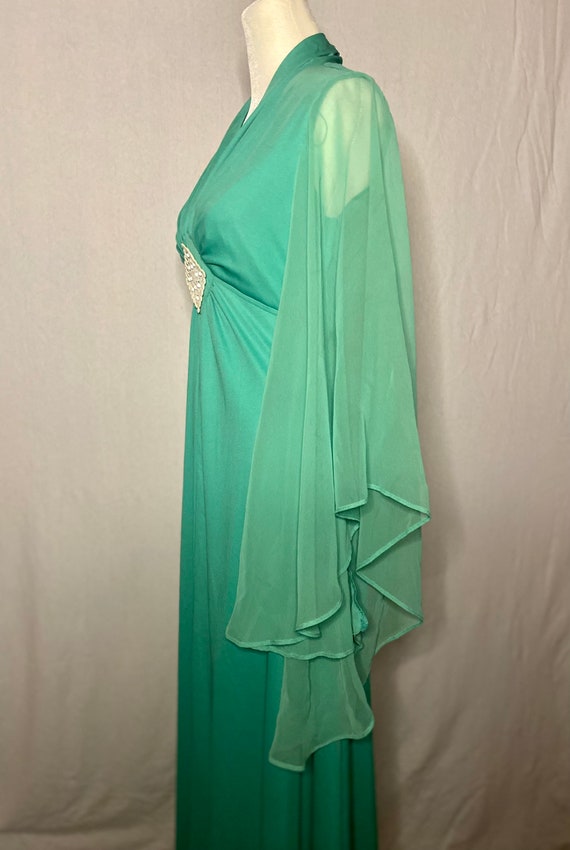 Vintage 1970s Emerald Green Dress - image 4