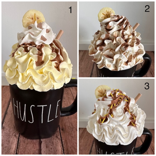 Bananas Foster cinnamon caramel Faux Whipped Cream Mug Topper