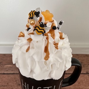 Bumble Bee Faux Whipped Cream Mug Topper