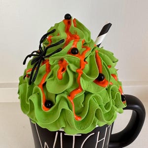 Halloween Faux Whipped Cream Mug Toppers