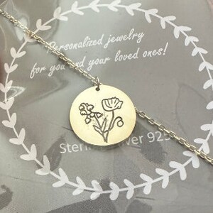 Birthflower Necklace Family Necklace Family Bouquet Flower Combined BirthFlower Birth MonthFlower Mothers Day Gift Gift for Mom image 4