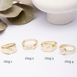 Anillo personalizado - Anillo personalizado - Anillo con sello - Regalo para ella - Regalo de cumpleaños - Joyas con nombre - Anillo para ella - Regalo para el día de la madre
