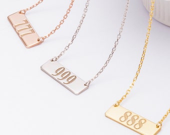 Grabovoi Bar Necklace | Angel Numbers | Healing Numbers | Numerology | Date Necklace | Gift for Mom | Mothers Day Gift | Lucky Numbers