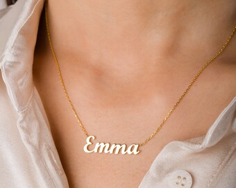 Dainty Name Necklace Gift for Mom 